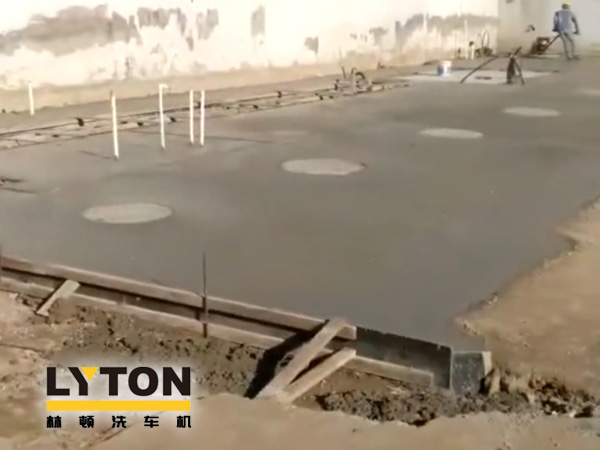 中石化lyton fx11 9刷隧道式全自動洗車機土建施工完畢！洗車設備即將安裝！